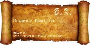 Brumecz Kamilla névjegykártya
